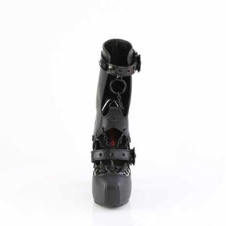 DemoniaCult DEMON-13 DEMON13/BVL Decollete Mary Jane  Tacco 12 Plateau 3.8 Nero DEMON13/BVL
