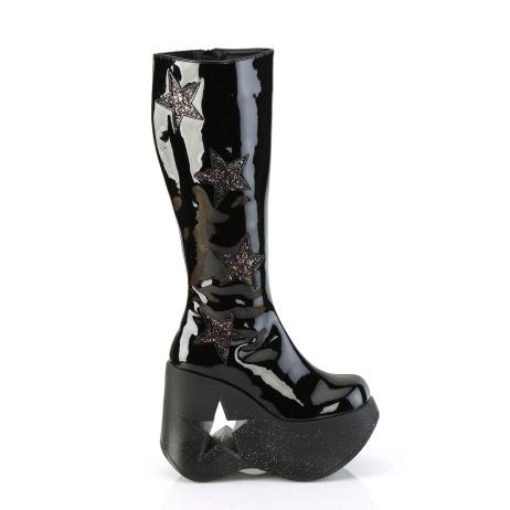 DemoniaCult DYNAMITE-218 DYN218/B-BMCG Stivali Donna   Plateau 12.7 Nero DYN218/B-BMCG