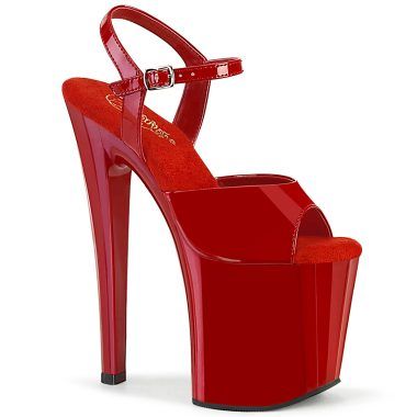 Pleaser ENCHANT-709 ENC709/R/M Sandali con Cinturino  Tacco Altissimo 19 Plateau 9.5 Rosso ENC709/R/M