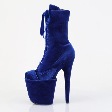 Pleaser FLAMINGO-1045VEL FLAM1045VEL/NB/M Tronchetti  Tacco Altissimo 20 Plateau 10.0 Blu FLAM1045VEL/NB/M