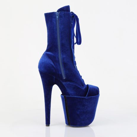 Pleaser FLAMINGO-1045VEL FLAM1045VEL/NB/M Tronchetti  Tacco Altissimo 20 Plateau 10.0 Blu FLAM1045VEL/NB/M
