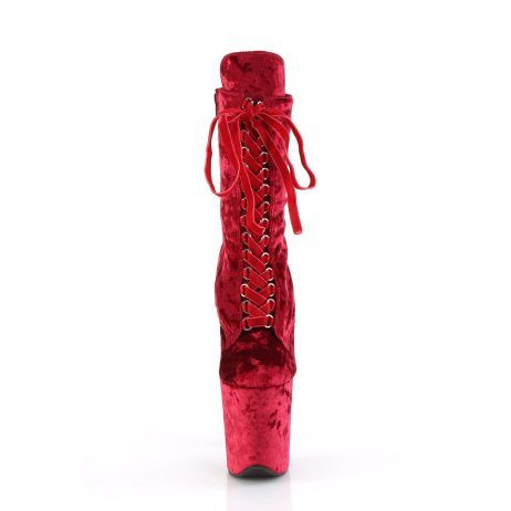 Pleaser FLAMINGO-1045VEL FLAM1045VEL/R/M Tronchetti  Tacco Altissimo 20 Plateau 10.0 Rosso FLAM1045VEL/R/M