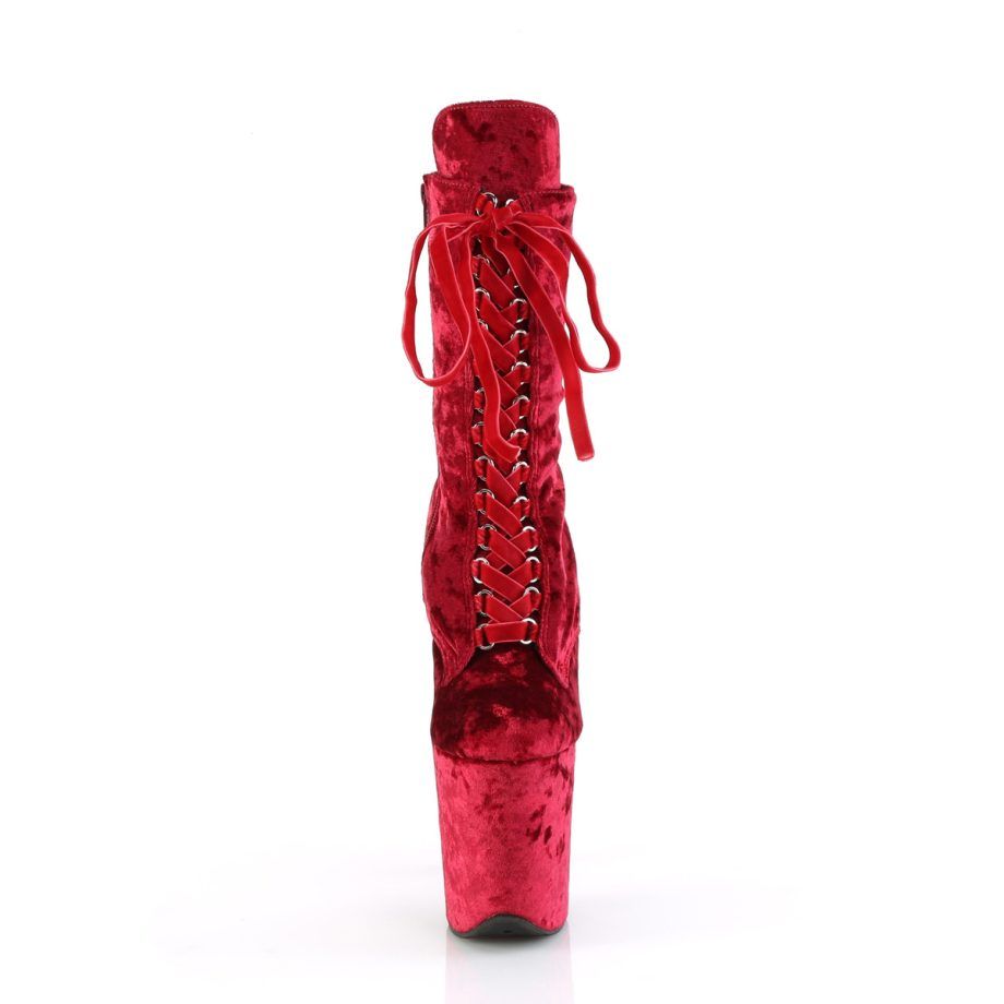 Pleaser FLAMINGO-1045VEL FLAM1045VEL/R/M Tronchetti  Tacco Altissimo 20 Plateau 10.0 Rosso FLAM1045VEL/R/M