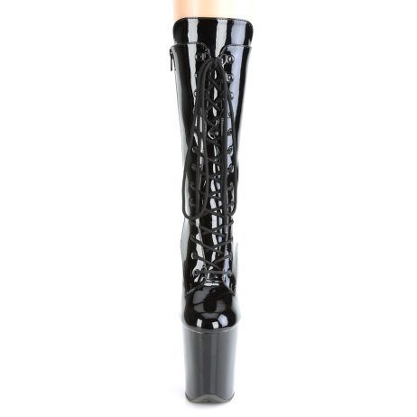 Pleaser FLAMINGO-1050 FLAM1050/B/M Stivaletti al Polpaccio  Tacco Altissimo 20 Plateau 10.0 Nero FLAM1050/B/M