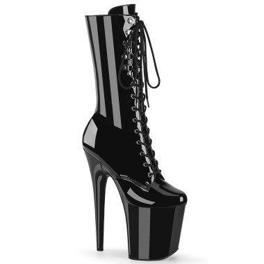 Pleaser FLAMINGO-1054 FLAM1054/B/M Stivaletti al Polpaccio  Tacco Altissimo 20 Plateau 10.0 Nero FLAM1054/B/M