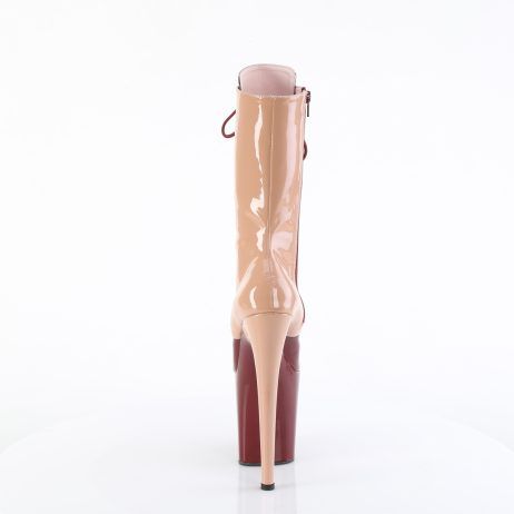 Pleaser FLAMINGO-1054DC FLAM1054DC/BH-BY/M Stivaletti al Polpaccio  Tacco Altissimo 20 Plateau 10.0 Rosso Borgogna FLAM1054DC/BH-BY/M