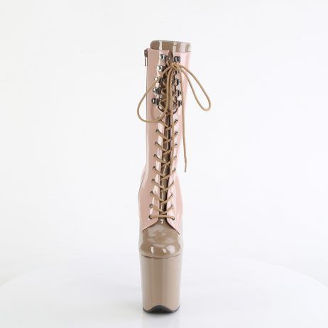 Pleaser FLAMINGO-1054DC FLAM1054DC/DTPN-SD/M Stivaletti al Polpaccio  Tacco Altissimo 20 Plateau 10.0 Beige FLAM1054DC/DTPN-SD/M