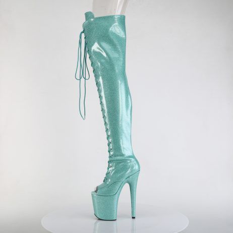 Pleaser FLAMINGO-3021GP FLAM3021GP/AQG/M Stivali Sopra il Ginocchio  Tacco Altissimo 20 Plateau 10.0  FLAM3021GP/AQG/M