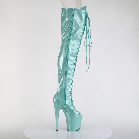 Pleaser FLAMINGO-3021GP FLAM3021GP/AQG/M Stivali Sopra il Ginocchio  Tacco Altissimo 20 Plateau 10.0  FLAM3021GP/AQG/M