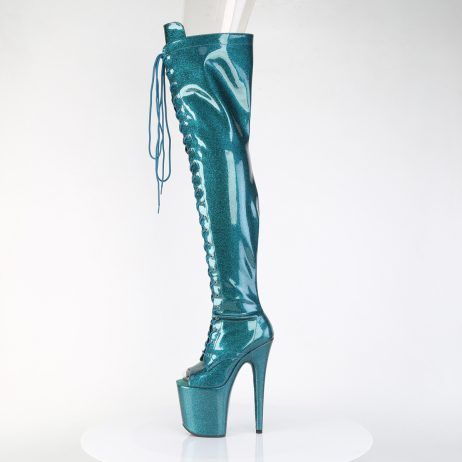 Pleaser FLAMINGO-3021GP FLAM3021GP/TLG/M Stivali Sopra il Ginocchio  Tacco Altissimo 20 Plateau 10.0  FLAM3021GP/TLG/M