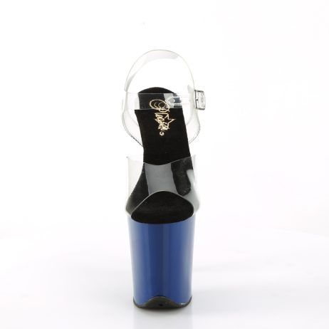 Pleaser FLAMINGO-808 FLAM808/C/RYBL Sandali con Cinturino  Tacco Altissimo 20 Plateau 10.0 Blu FLAM808/C/RYBL