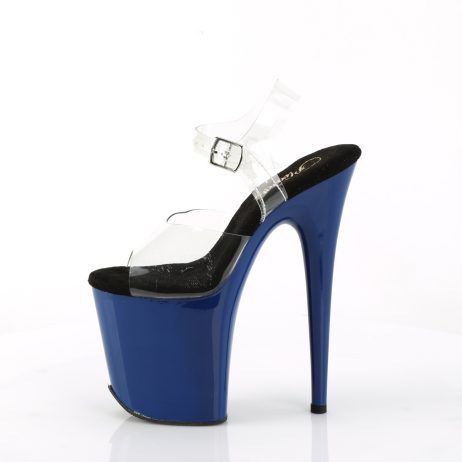 Pleaser FLAMINGO-808 FLAM808/C/RYBL Sandali con Cinturino  Tacco Altissimo 20 Plateau 10.0 Blu FLAM808/C/RYBL