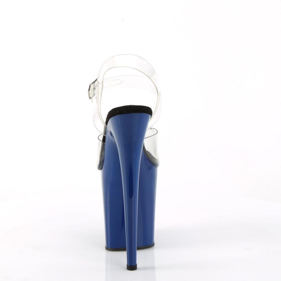 Pleaser FLAMINGO-808 FLAM808/C/RYBL Sandali con Cinturino  Tacco Altissimo 20 Plateau 10.0 Blu FLAM808/C/RYBL