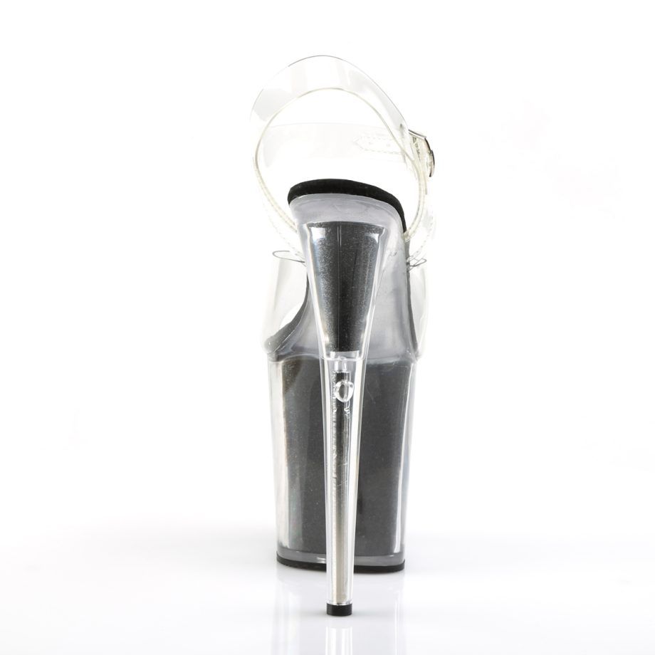 Pleaser FLAMINGO-808G FLAM808G/C/B Sandali con Cinturino  Tacco Altissimo 20 Plateau 10.2 Nero FLAM808G/C/B