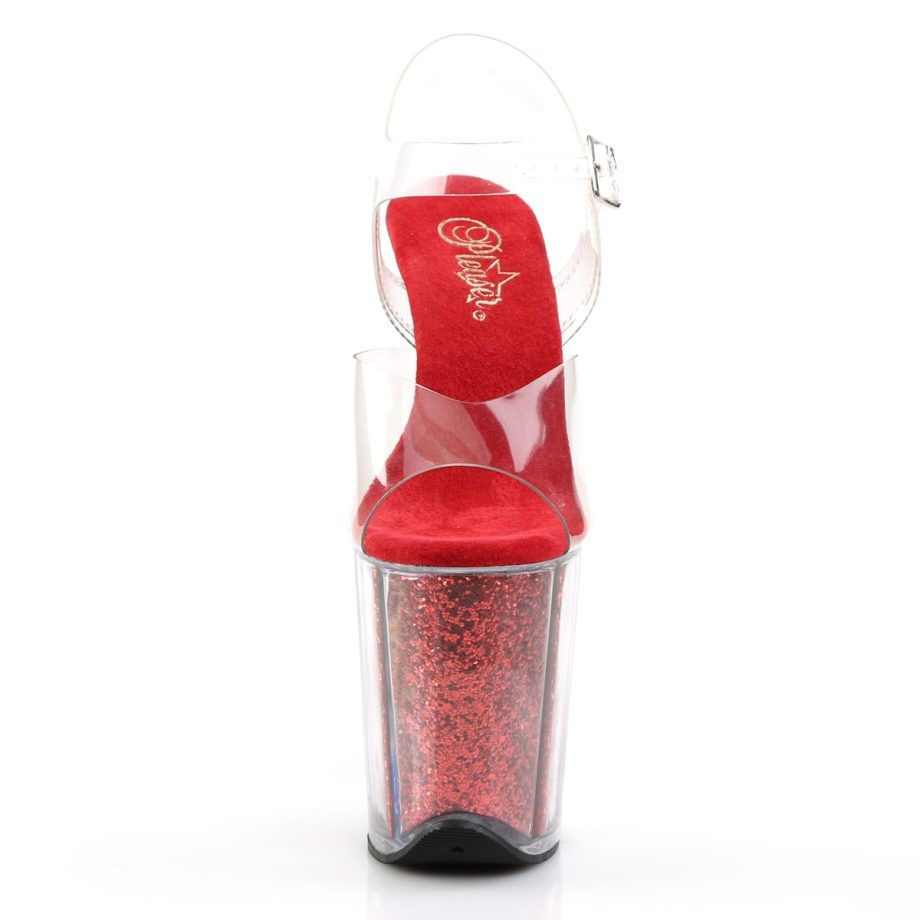 Pleaser FLAMINGO-808G FLAM808G/C/R Sandali con Cinturino  Tacco Altissimo 20 Plateau 10.2 Trasparente FLAM808G/C/R