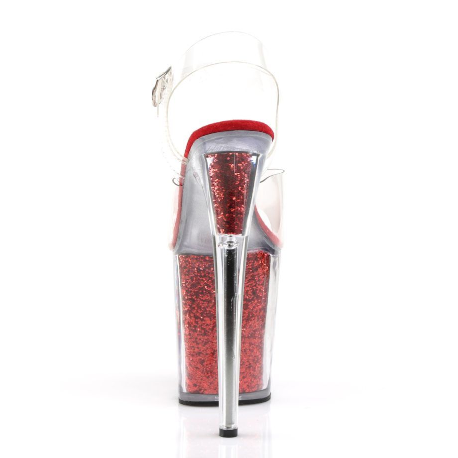 Pleaser FLAMINGO-808G FLAM808G/C/R Sandali con Cinturino  Tacco Altissimo 20 Plateau 10.2 Trasparente FLAM808G/C/R