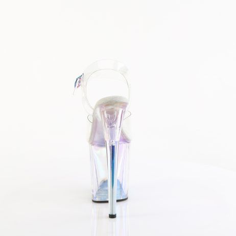 Pleaser FLAMINGO-808HT FLAM808HT/C/HG Sandali con Cinturino  Tacco Altissimo 20 Plateau 10.0 Trasparente FLAM808HT/C/HG