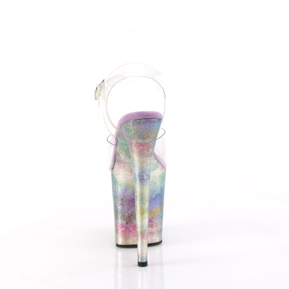 Pleaser FLAMINGO-808NEB FLAM808NEB/C/LVG Sandali con Cinturino  Tacco Altissimo 20 Plateau 10.0 Trasparente FLAM808NEB/C/LVG
