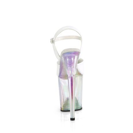Pleaser FLAMINGO-809HT FLAM809HT/WHG/HG Sandali con Cinturino  Tacco Altissimo 20 Plateau 10.0 Bianco FLAM809HT/WHG/HG