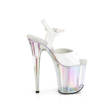 Pleaser FLAMINGO-809HT FLAM809HT/WHG/HG Sandali con Cinturino  Tacco Altissimo 20 Plateau 10.0 Bianco FLAM809HT/WHG/HG