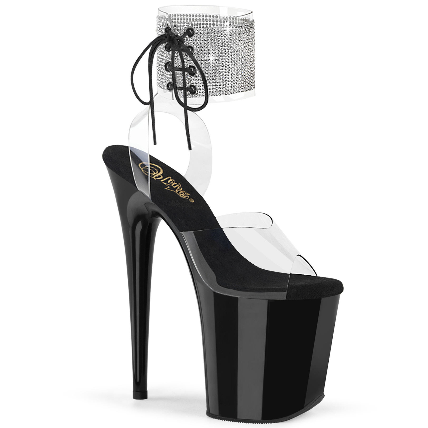 Pleaser Flamingo 891 2rs Black Women s Sandals Very High Heel 20 Plateau 10.0