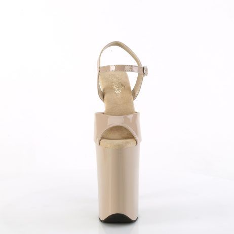 Pleaser INFINITY-909 INF909/ND/M Sandali con Cinturino  Tacco Altissimo 22 Plateau 13.3 Beige INF909/ND/M