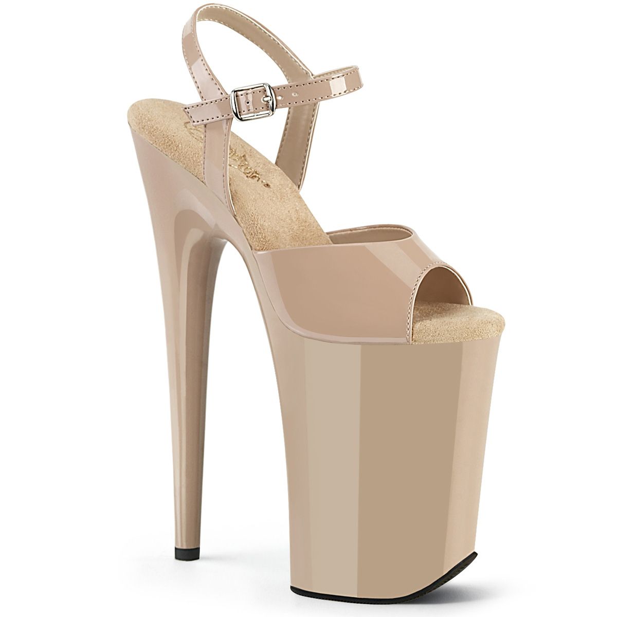 Pleaser INFINITY-909 INF909/ND/M Sandali con Cinturino  Tacco Altissimo 22 Plateau 13.3 Beige INF909/ND/M