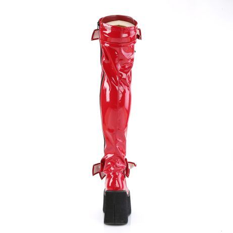 DemoniaCult KERA-303 KERA303/R Stivali Sopra il Ginocchio   Plateau 11.4 Rosso KERA303/R