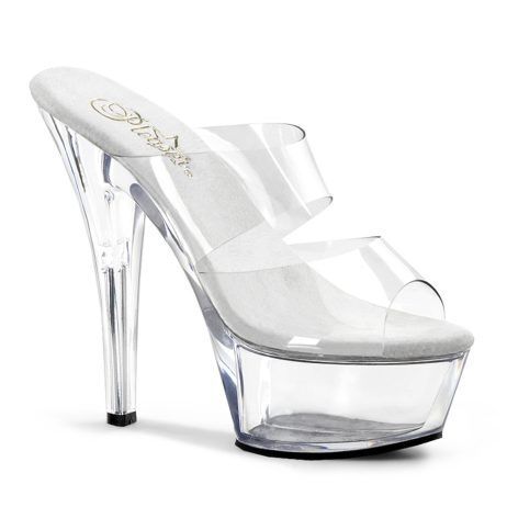 Pleaser KISS-202 KISS202/C/M Sandali Donna  Tacco Altissimo 15 Plateau 4.5 Trasparente KISS202/C/M