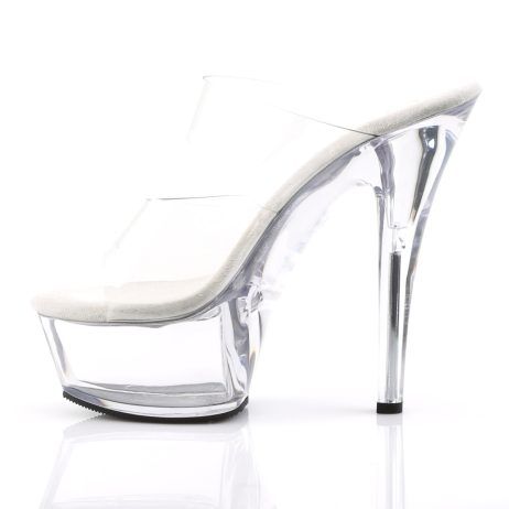 Pleaser KISS-202 KISS202/C/M Sandali Donna  Tacco Altissimo 15 Plateau 4.5 Trasparente KISS202/C/M