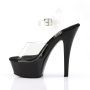 Pleaser KISS-208 KISS208/C/B Sandali Donna  Tacco Altissimo 15 Plateau 4.5 Nero KISS208/C/B
