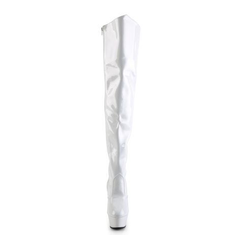 Pleaser KISS-3010 KISS3010/W/M Stivali Sopra il Ginocchio  Tacco Altissimo 15 Plateau 4.5 Bianco KISS3010/W/M