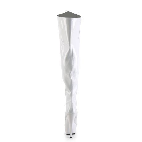 Pleaser KISS-3010 KISS3010/W/M Stivali Sopra il Ginocchio  Tacco Altissimo 15 Plateau 4.5 Bianco KISS3010/W/M