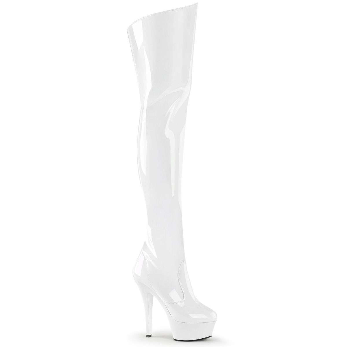 Pleaser KISS-3010 KISS3010/W/M Stivali Sopra il Ginocchio  Tacco Altissimo 15 Plateau 4.5 Bianco KISS3010/W/M