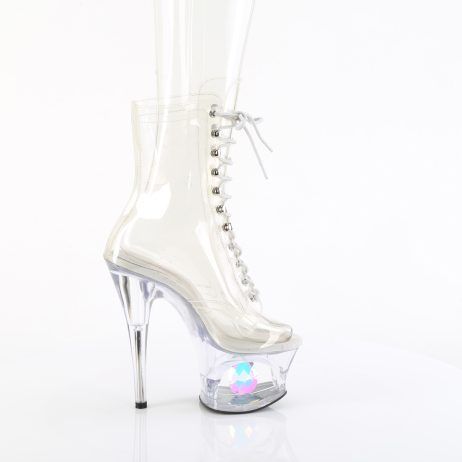 Pleaser MOON-1021C-DIA MOON1021C-DIA/C/M Tronchetti  Tacco Altissimo 17 Plateau 7.0 Trasparente MOON1021C-DIA/C/M