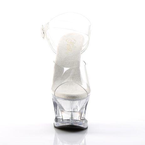 Pleaser MOON-708 MOON708/C/M Sandali con Cinturino  Tacco Altissimo 17 Plateau 7.0 Trasparente MOON708/C/M