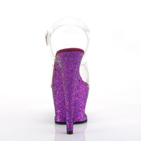 Pleaser MOON-708LG MOON708LG/C/PPG Sandali con Cinturino  Tacco Altissimo 17 Plateau 7.0 Viola MOON708LG/C/PPG
