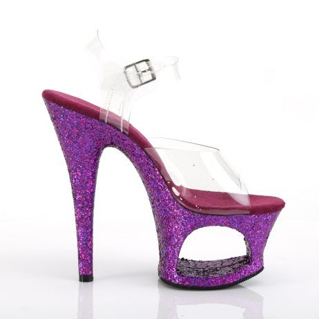 Pleaser MOON-708LG MOON708LG/C/PPG Sandali con Cinturino  Tacco Altissimo 17 Plateau 7.0 Viola MOON708LG/C/PPG