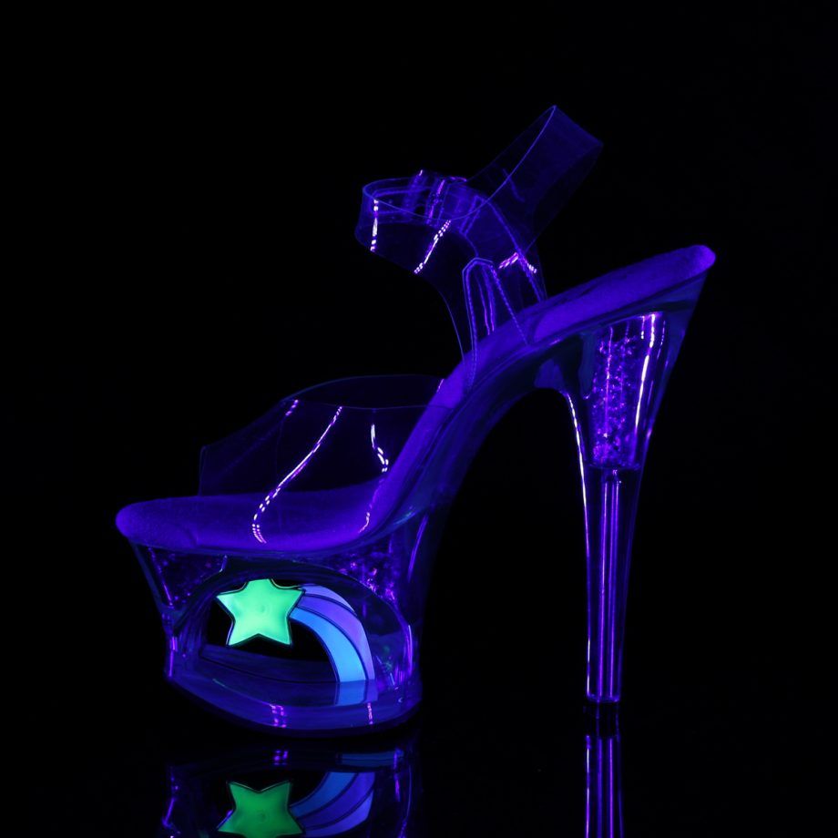 Pleaser MOON-708RSS MOON708RSS/C/M Sandali con Cinturino  Tacco Altissimo 17 Plateau 7.0 Trasparente MOON708RSS/C/M