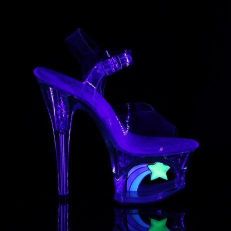 Pleaser MOON-708RSS MOON708RSS/C/M Sandali con Cinturino  Tacco Altissimo 17 Plateau 7.0 Trasparente MOON708RSS/C/M