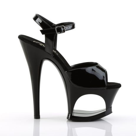 Pleaser MOON-709 MOON709/B/M Sandali con Cinturino  Tacco Altissimo 17 Plateau 7.0 Nero MOON709/B/M