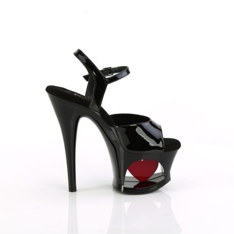 Pleaser MOON-709H MOON709H/B/B-R Sandali con Cinturino  Tacco Altissimo 17 Plateau 7.0 Nero MOON709H/B/B-R