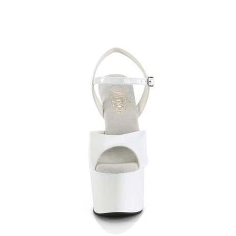 Pleaser PASSION-709 PASN709/W/M Sandali con Cinturino  Tacco Altissimo 17 Plateau 7.0 Bianco PASN709/W/M