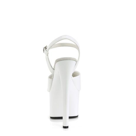Pleaser PASSION-709 PASN709/W/M Sandali con Cinturino  Tacco Altissimo 17 Plateau 7.0 Bianco PASN709/W/M