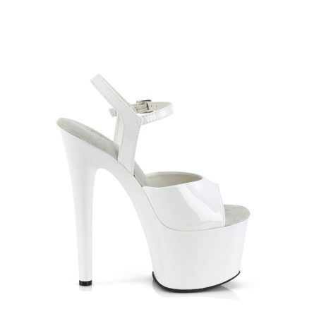 Pleaser PASSION-709 PASN709/W/M Sandali con Cinturino  Tacco Altissimo 17 Plateau 7.0 Bianco PASN709/W/M