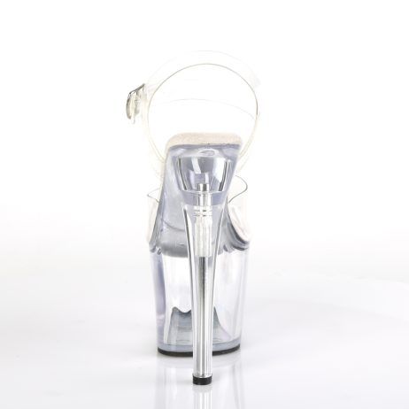 Pleaser RADIANT-708 RAD708/C/M Sandali con Cinturino  Tacco Altissimo 17 Plateau 8.3 Trasparente RAD708/C/M