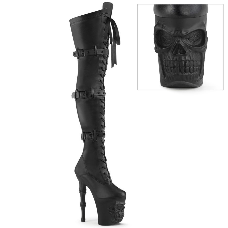 Pleaser RAPTURE-3028 RAPT3028/BPU/M Stivali Sopra il Ginocchio  Tacco Altissimo 20 Plateau 10.0 Nero RAPT3028/BPU/M