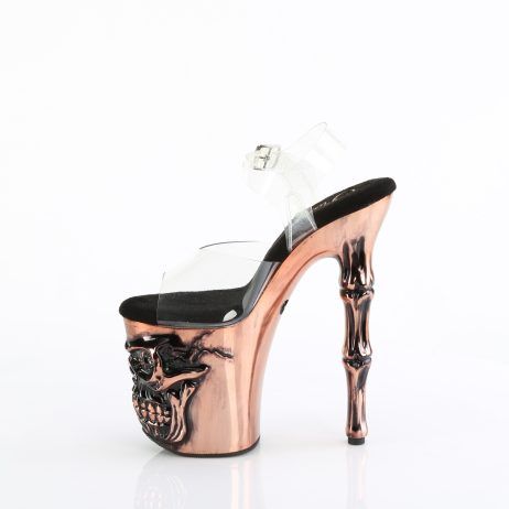Pleaser RAPTURE-808-LT RAPT808-LT/C/COPCH Sandali con Cinturino  Tacco Altissimo 20 Plateau 10.0 Trasparente RAPT808-LT/C/COPCH