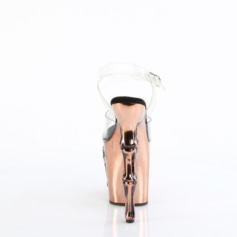 Pleaser RAPTURE-808-LT RAPT808-LT/C/COPCH Sandali con Cinturino  Tacco Altissimo 20 Plateau 10.0 Trasparente RAPT808-LT/C/COPCH