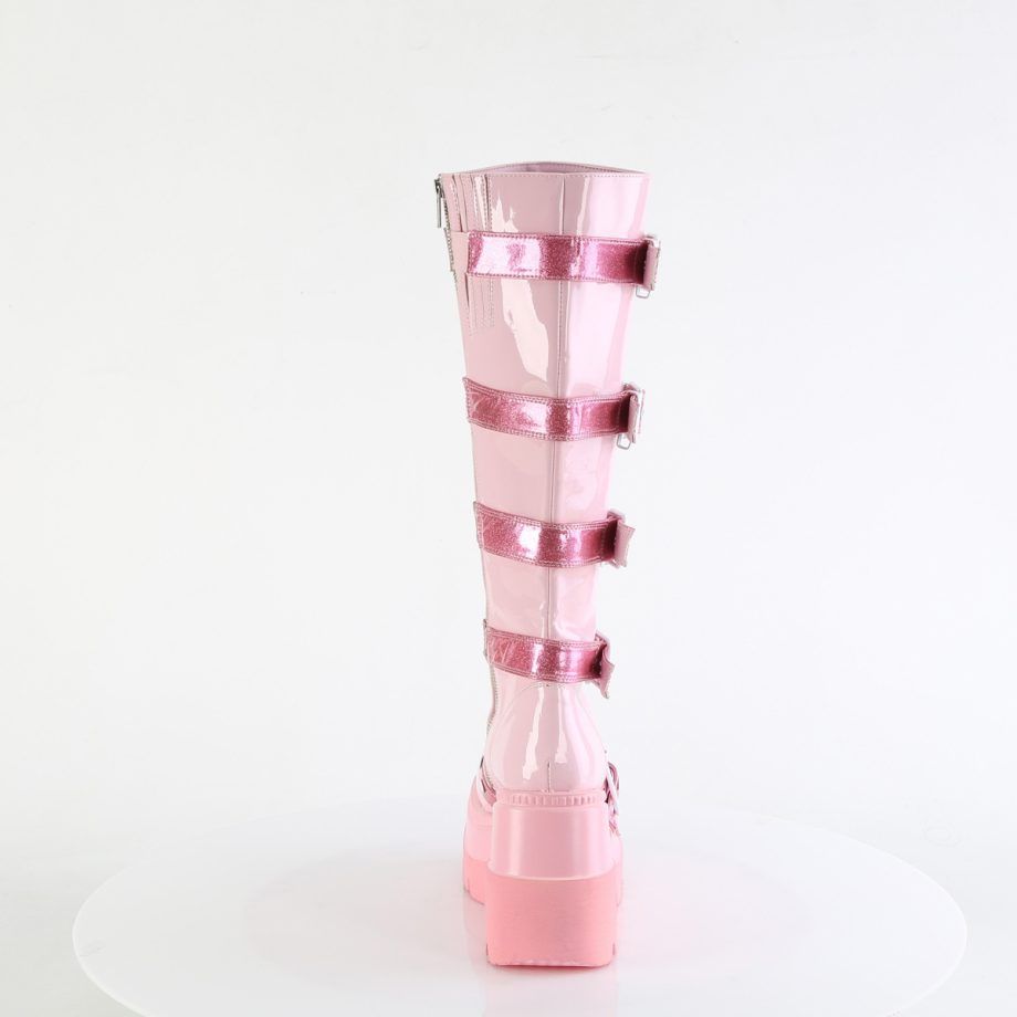 DemoniaCult SHAKER-210 SHA210/BP Stivali Donna   Plateau 11.4 Rosa SHA210/BP